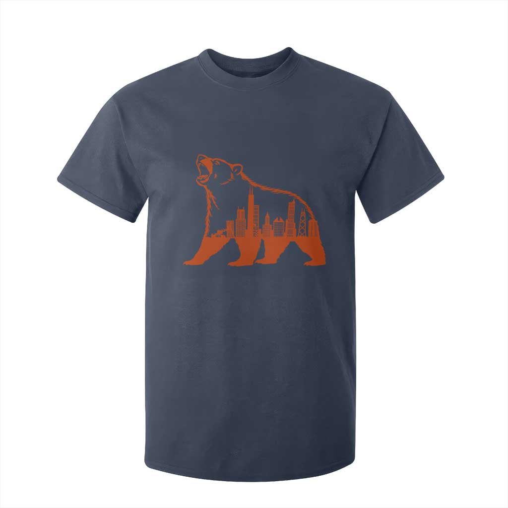 Chicago Skyline Bear T Shirt For Kid Urban Streetwear Gift TS12 Navy Print Your Wear