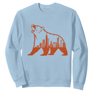 Chicago Skyline Bear Sweatshirt Urban Streetwear Gift TS12 Light Blue Print Your Wear