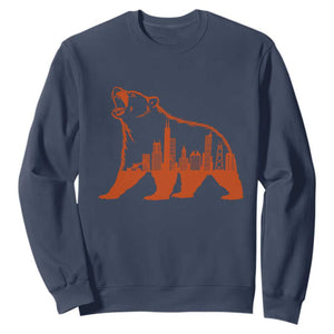 Chicago Skyline Bear Sweatshirt Urban Streetwear Gift TS12 Navy Print Your Wear