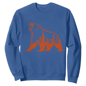 Chicago Skyline Bear Sweatshirt Urban Streetwear Gift TS12 Royal Blue Print Your Wear