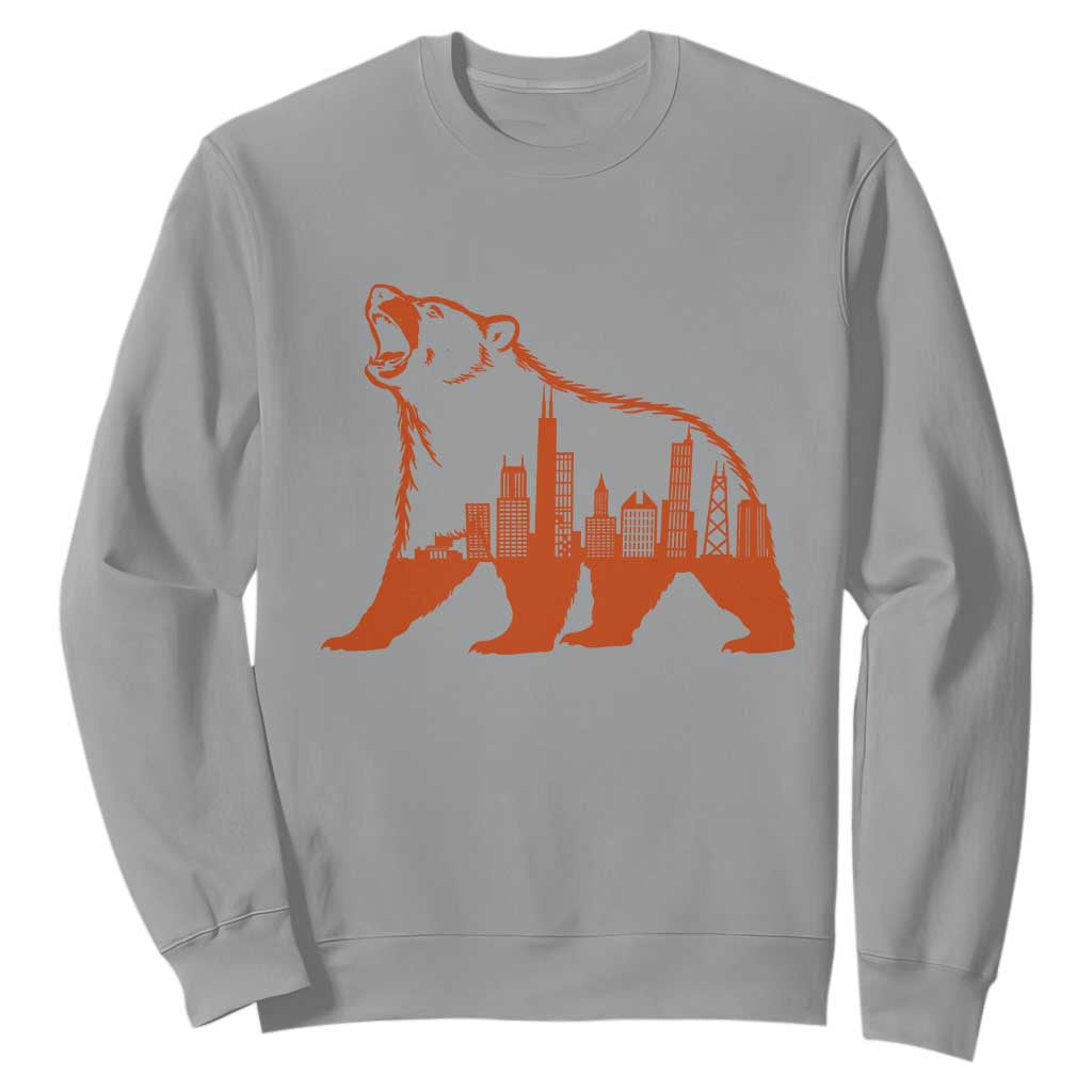 Chicago Skyline Bear Sweatshirt Urban Streetwear Gift TS12 Sport Gray Print Your Wear