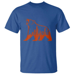 Chicago Skyline Bear T Shirt Urban Streetwear Gift TS12 Royal Blue Print Your Wear