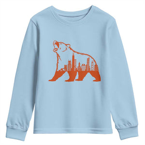 Chicago Skyline Bear Youth Sweatshirt Urban Streetwear Gift TS12 Light Blue Print Your Wear