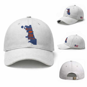 Chicago Map Bear Keep The Team Baseball Cap Funny City Pride Gift TS12 Baseball Cap Universal Fit White Print Your Wear