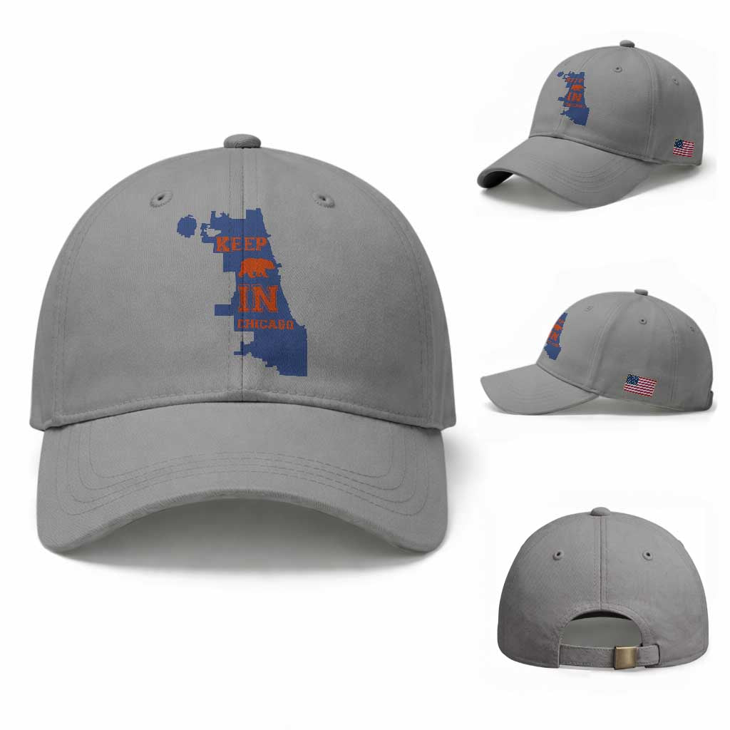 Chicago Map Bear Keep The Team Baseball Cap Funny City Pride Gift TS12 Baseball Cap Universal Fit Sport Gray Print Your Wear