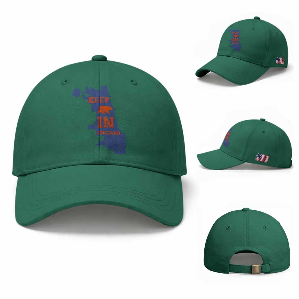 Chicago Map Bear Keep The Team Baseball Cap Funny City Pride Gift TS12 Baseball Cap Universal Fit Irish Green Print Your Wear