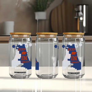 Chicago Map Bear Keep The Team Glass Can Funny City Pride Gift TS12 Print Your Wear