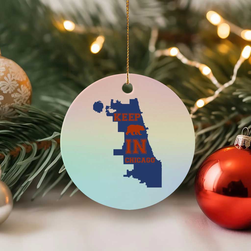 Chicago Map Bear Keep The Team Ceramic Ornament Funny City Pride Gift TS12 1pc Pastel Print Your Wear