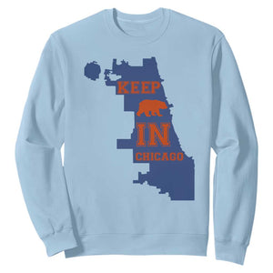 Chicago Map Bear Keep The Team Sweatshirt Funny City Pride Gift TS12 Light Blue Print Your Wear