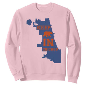 Chicago Map Bear Keep The Team Sweatshirt Funny City Pride Gift TS12 Light Pink Print Your Wear