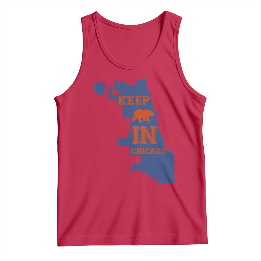 Chicago Map Bear Keep The Team Tank Top Funny City Pride Gift TS12 Red Print Your Wear