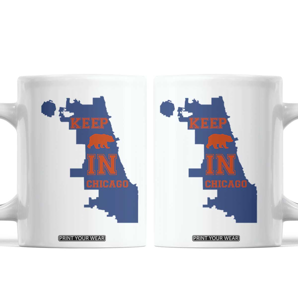 Chicago Map Bear Keep The Team Coffee Mug Funny City Pride Gift TS12 White Print Your Wear