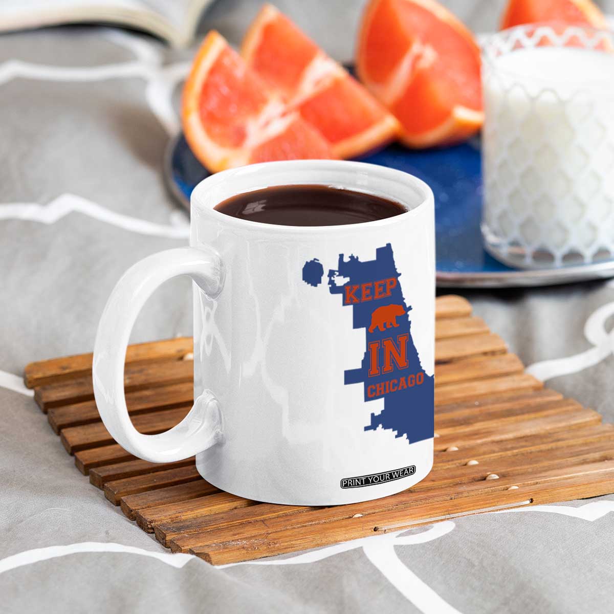 Chicago Map Bear Keep The Team Coffee Mug Funny City Pride Gift TS12 Print Your Wear
