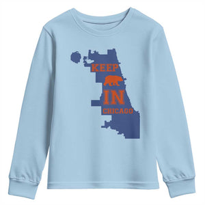 Chicago Map Bear Keep The Team Youth Sweatshirt Funny City Pride Gift TS12 Light Blue Print Your Wear
