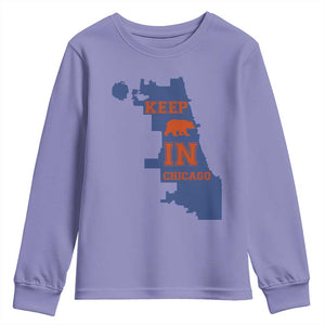 Chicago Map Bear Keep The Team Youth Sweatshirt Funny City Pride Gift TS12 Violet Print Your Wear