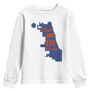 Chicago Map Bear Keep The Team Youth Sweatshirt Funny City Pride Gift TS12 White Print Your Wear