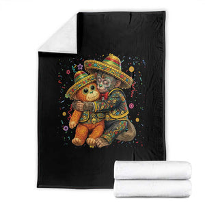 Funny Punch Baby Monkey Cinco De Mayo Throw Blanket Mexican Fiesta Gift TS12 Black Print Your Wear