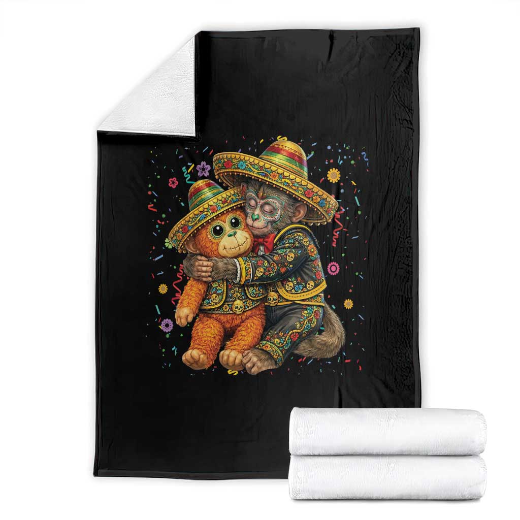 Funny Punch Baby Monkey Cinco De Mayo Throw Blanket Mexican Fiesta Gift TS12 Black Print Your Wear