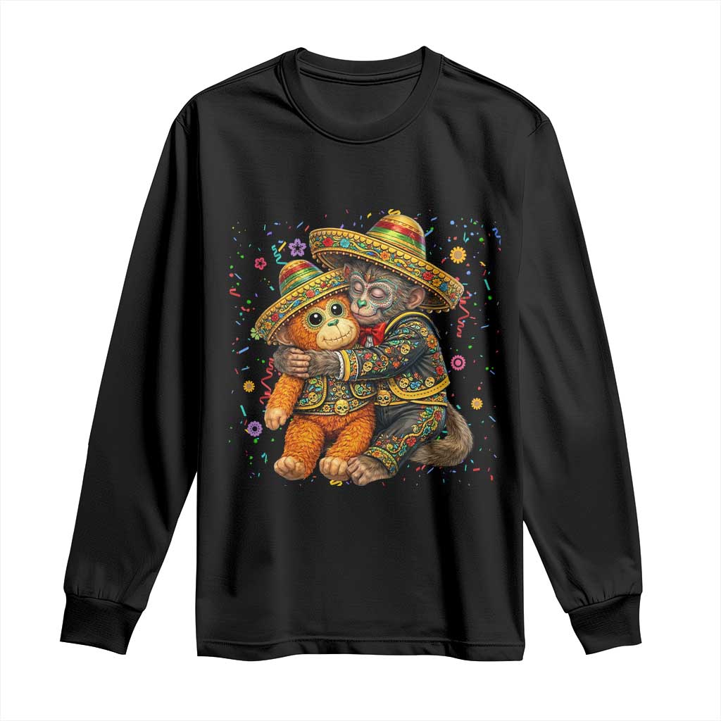 Funny Punch Baby Monkey Cinco De Mayo Long Sleeve Shirt Mexican Fiesta Gift TS12 Black Print Your Wear