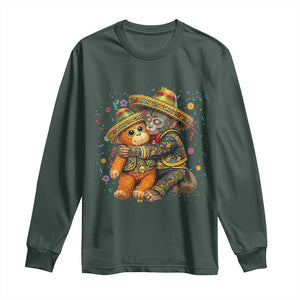 Funny Punch Baby Monkey Cinco De Mayo Long Sleeve Shirt Mexican Fiesta Gift TS12 Dark Forest Green Print Your Wear