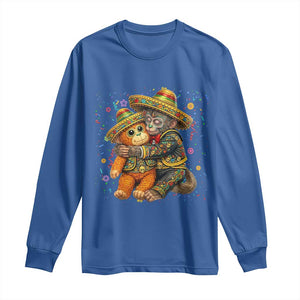 Funny Punch Baby Monkey Cinco De Mayo Long Sleeve Shirt Mexican Fiesta Gift TS12 Royal Blue Print Your Wear