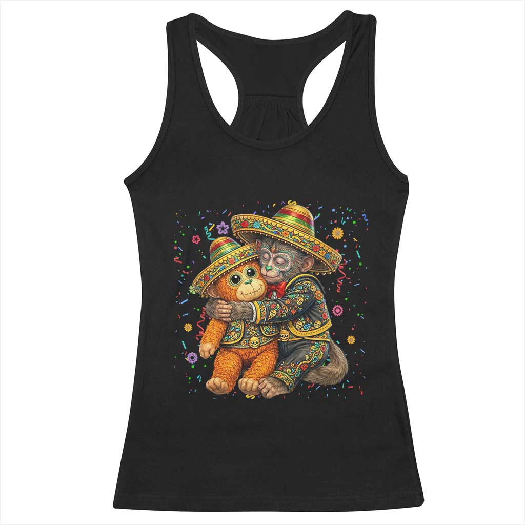 Funny Punch Baby Monkey Cinco De Mayo Racerback Tank Top Mexican Fiesta Gift TS12 Black Print Your Wear