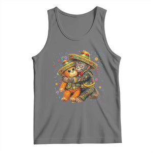 Funny Punch Baby Monkey Cinco De Mayo Tank Top Mexican Fiesta Gift TS12 Black Heather Print Your Wear