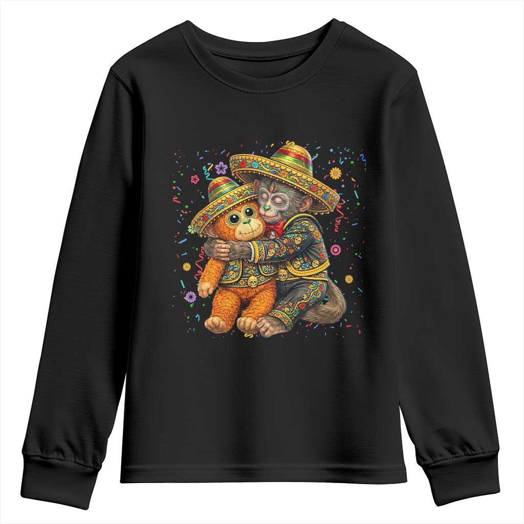 Funny Punch Baby Monkey Cinco De Mayo Youth Sweatshirt Mexican Fiesta Gift TS12 Black Print Your Wear