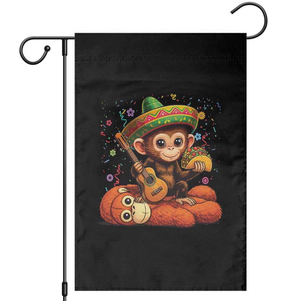 Cute Punch Baby Monkey Cinco De Mayo Garden Flag Funny Animal Gift TS12 Black Print Your Wear