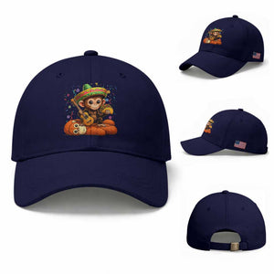 Cute Punch Baby Monkey Cinco De Mayo Baseball Cap Funny Animal Gift TS12 Baseball Cap Universal Fit Dark Blue Print Your Wear