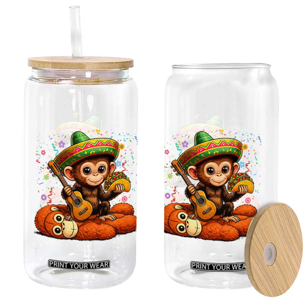 Cute Punch Baby Monkey Cinco De Mayo Glass Can Funny Animal Gift TS12 Print Your Wear