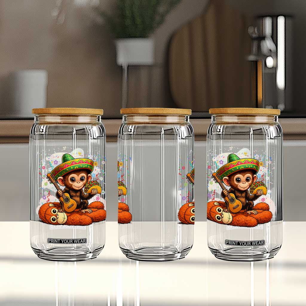 Cute Punch Baby Monkey Cinco De Mayo Glass Can Funny Animal Gift TS12 Print Your Wear