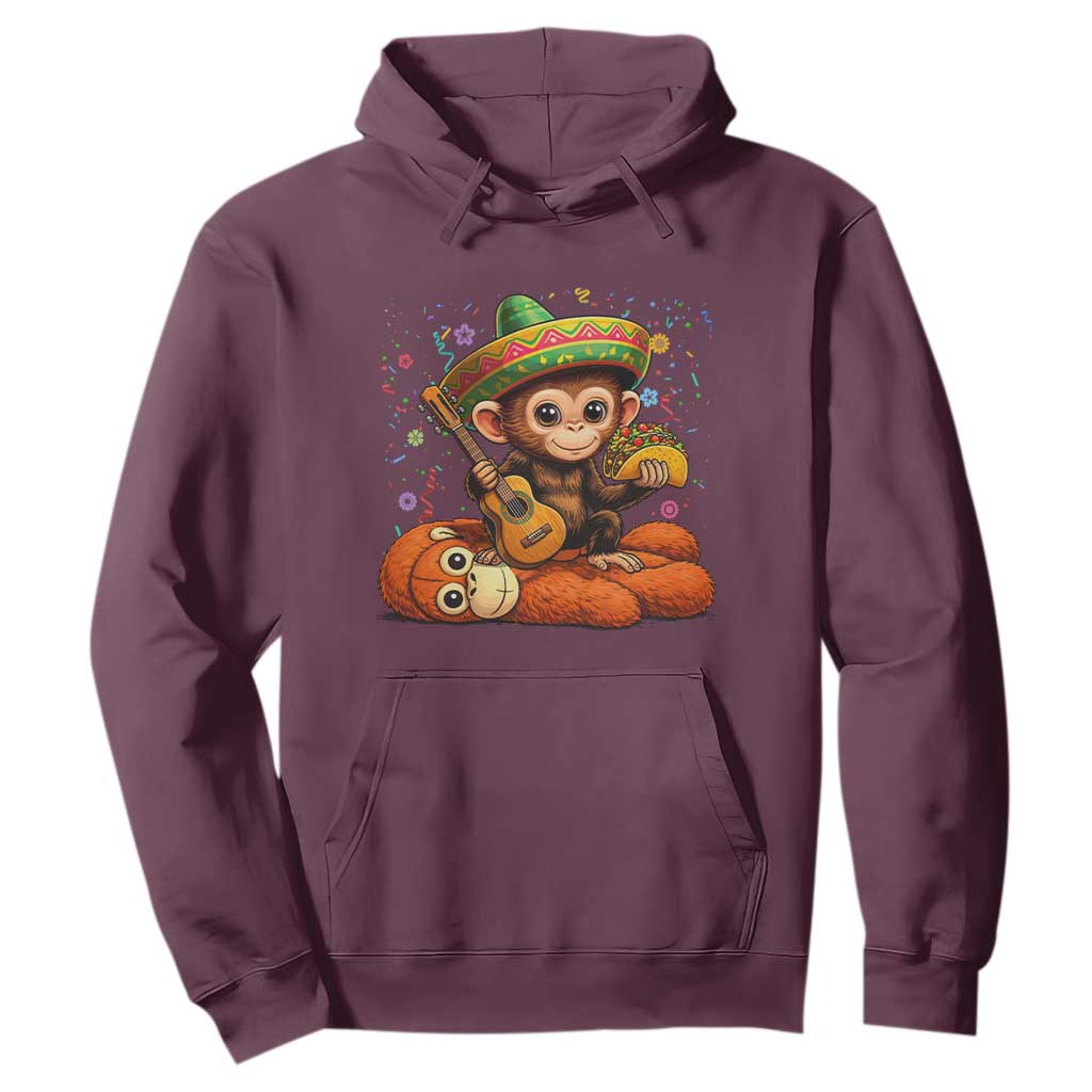 Cute Punch Baby Monkey Cinco De Mayo Hoodie Funny Animal Gift TS12 Maroon Print Your Wear