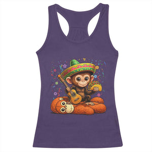 Cute Punch Baby Monkey Cinco De Mayo Racerback Tank Top Funny Animal Gift TS12 Purple Print Your Wear