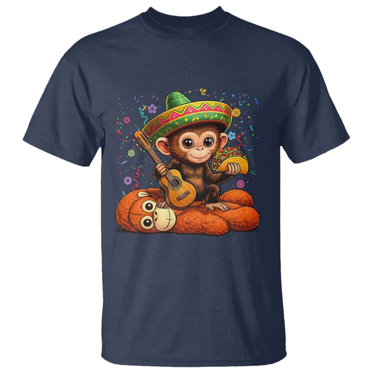 Cute Punch Baby Monkey Cinco De Mayo T Shirt Funny Animal Gift TS12 Navy Print Your Wear