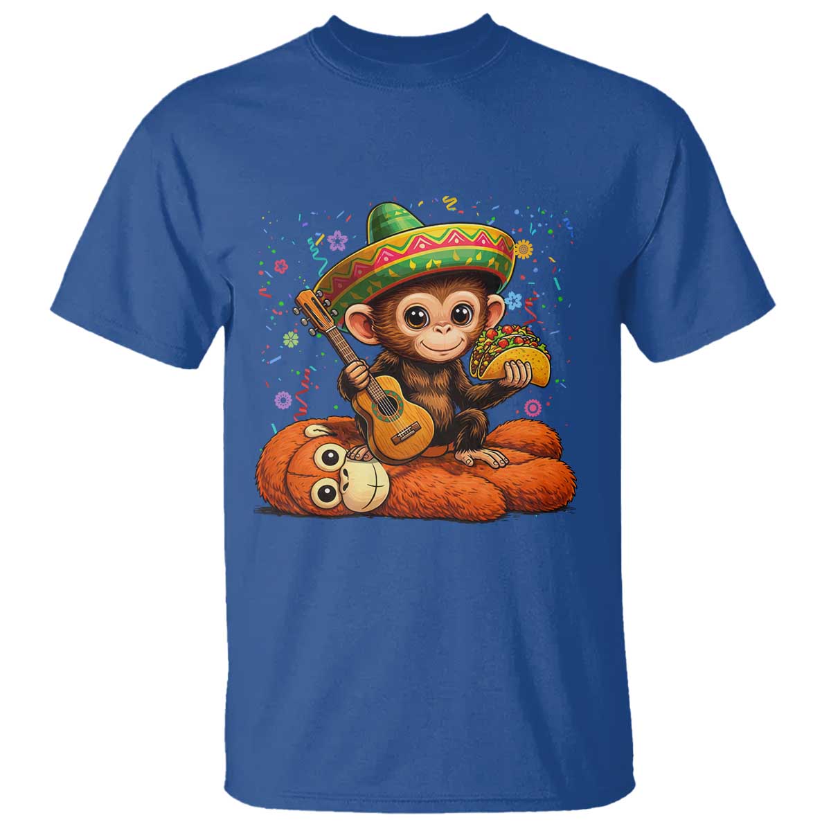 Cute Punch Baby Monkey Cinco De Mayo T Shirt Funny Animal Gift TS12 Royal Blue Print Your Wear