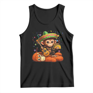 Cute Punch Baby Monkey Cinco De Mayo Tank Top Funny Animal Gift TS12 Black Print Your Wear