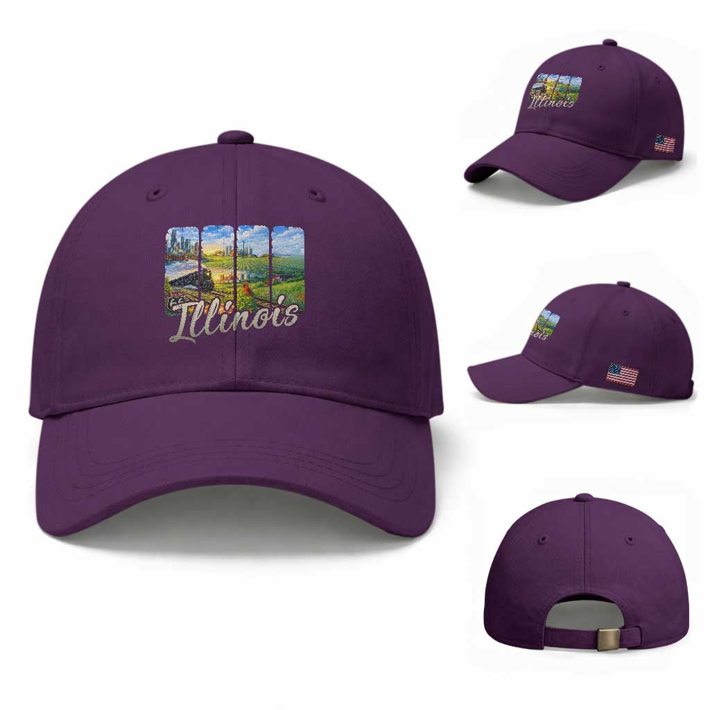 Vintage Illinois State Route Highway 66 Baseball Cap Southwest Souvenir TS12 Baseball Cap Universal Fit Purple Print Your Wear
