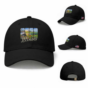 Vintage Illinois State Route Highway 66 Baseball Cap Southwest Souvenir TS12 Baseball Cap Universal Fit Black Print Your Wear
