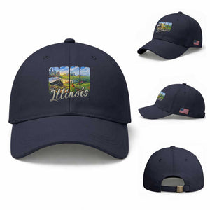 Vintage Illinois State Route Highway 66 Baseball Cap Southwest Souvenir TS12 Baseball Cap Universal Fit Navy Print Your Wear