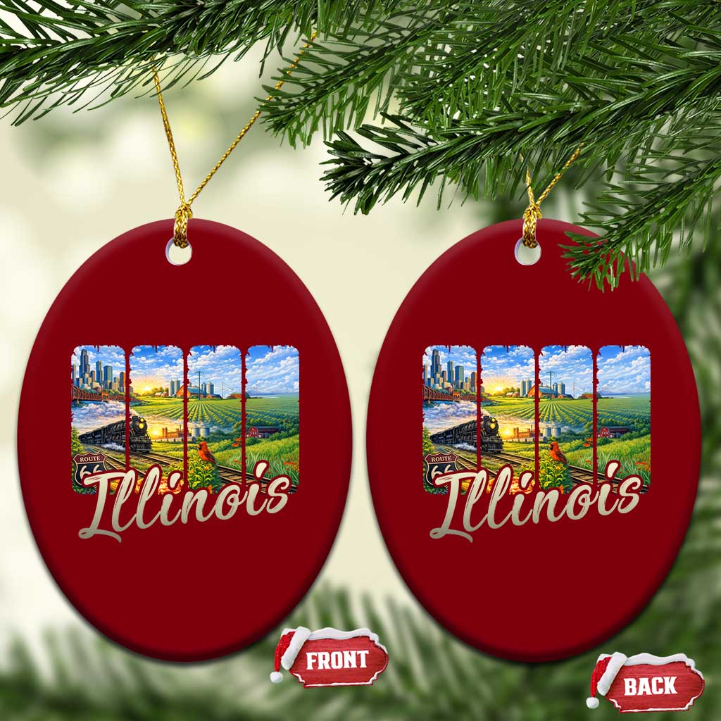 Vintage Illinois State Route Highway 66 Ceramic Ornament Southwest Souvenir TS12 Print Your Wear