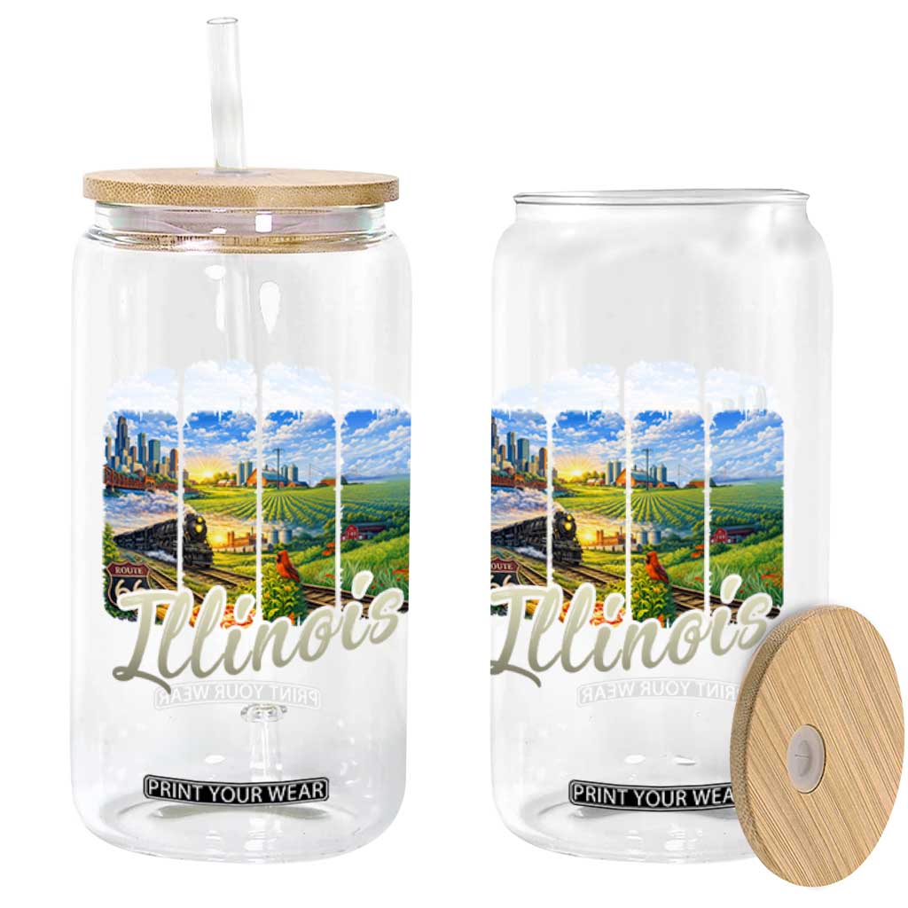 Vintage Illinois State Route Highway 66 Glass Can Southwest Souvenir TS12 Print Your Wear