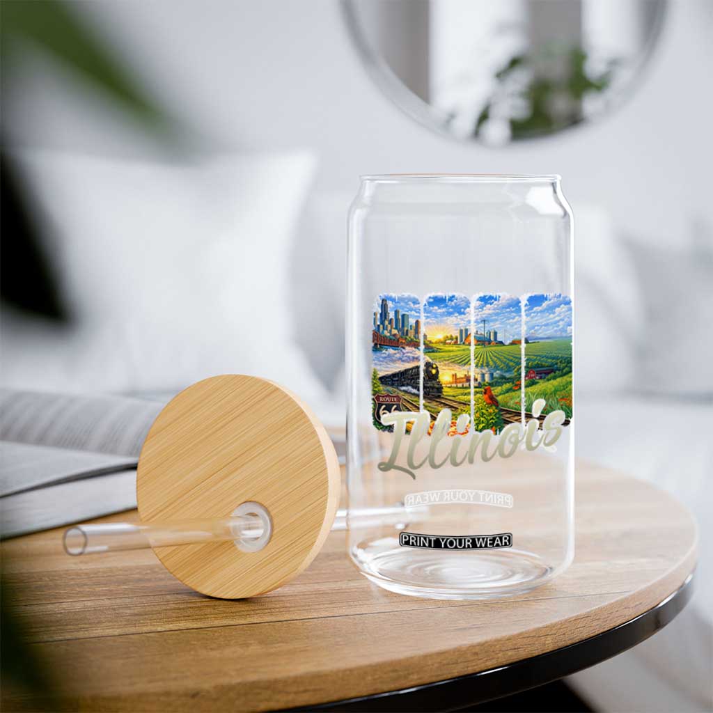 Vintage Illinois State Route Highway 66 Glass Can Southwest Souvenir TS12 Print Your Wear