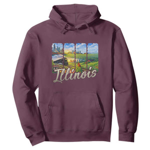 Vintage Illinois State Route Highway 66 Hoodie Southwest Souvenir TS12 Maroon Print Your Wear