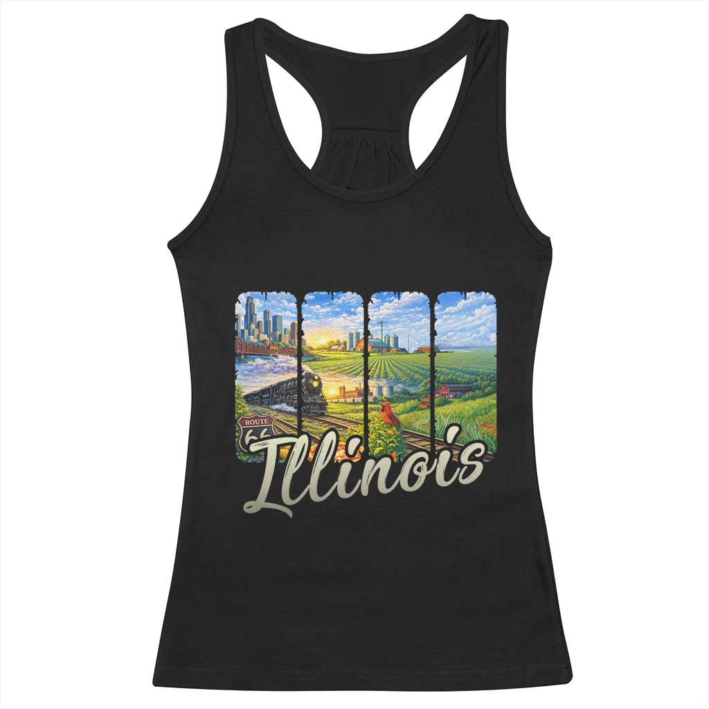 Vintage Illinois State Route Highway 66 Racerback Tank Top Southwest Souvenir TS12 Black Print Your Wear