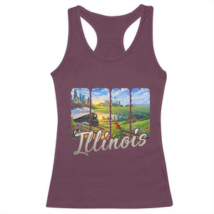 Vintage Illinois State Route Highway 66 Racerback Tank Top Southwest Souvenir TS12 Maroon Print Your Wear