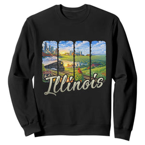 Vintage Illinois State Route Highway 66 Sweatshirt Southwest Souvenir TS12 Black Print Your Wear