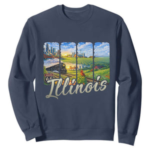 Vintage Illinois State Route Highway 66 Sweatshirt Southwest Souvenir TS12 Navy Print Your Wear