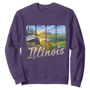 Vintage Illinois State Route Highway 66 Sweatshirt Southwest Souvenir TS12 Purple Print Your Wear