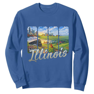 Vintage Illinois State Route Highway 66 Sweatshirt Southwest Souvenir TS12 Royal Blue Print Your Wear